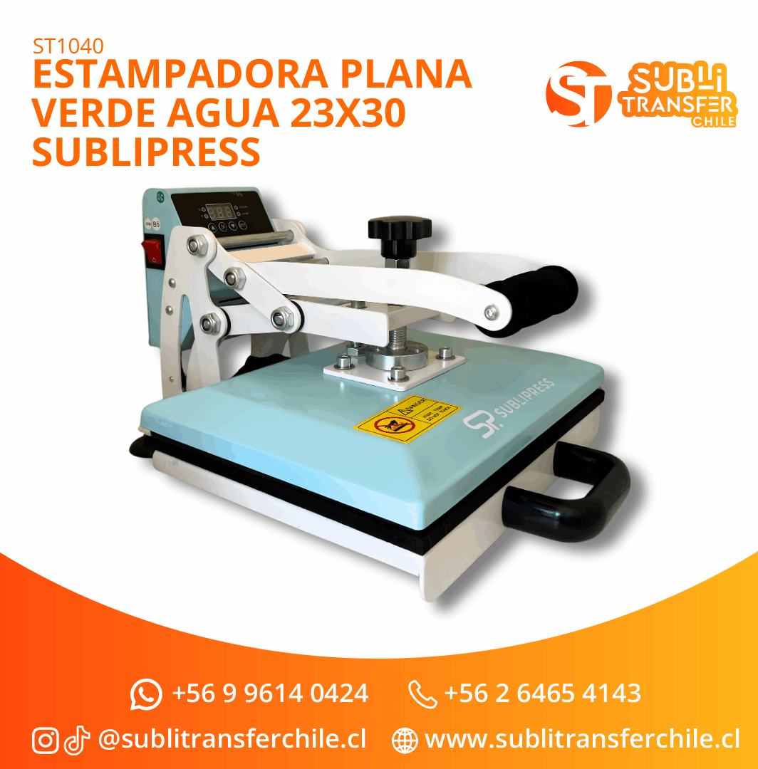 ST1040 Estampadora Plana SubliPress Verde Agua 23x30cm - Entrega Inmediata