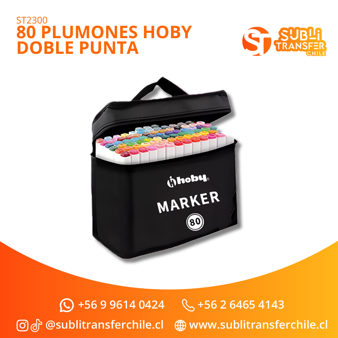 ST2300 80 Plumones Hoby Doble Punta - Entrega Inmediata