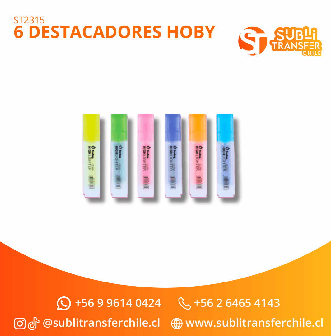 ST2315 6 Destacadores Hoby - Entrega Inmediata