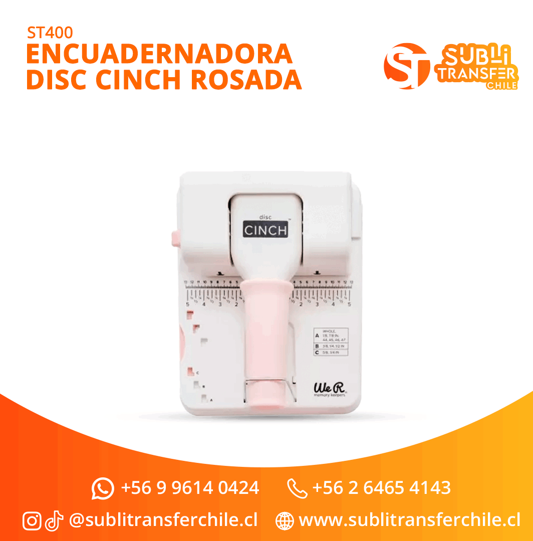 ST400 Encuadernadora Disc Cinch Rosada - Entrega Inmediata