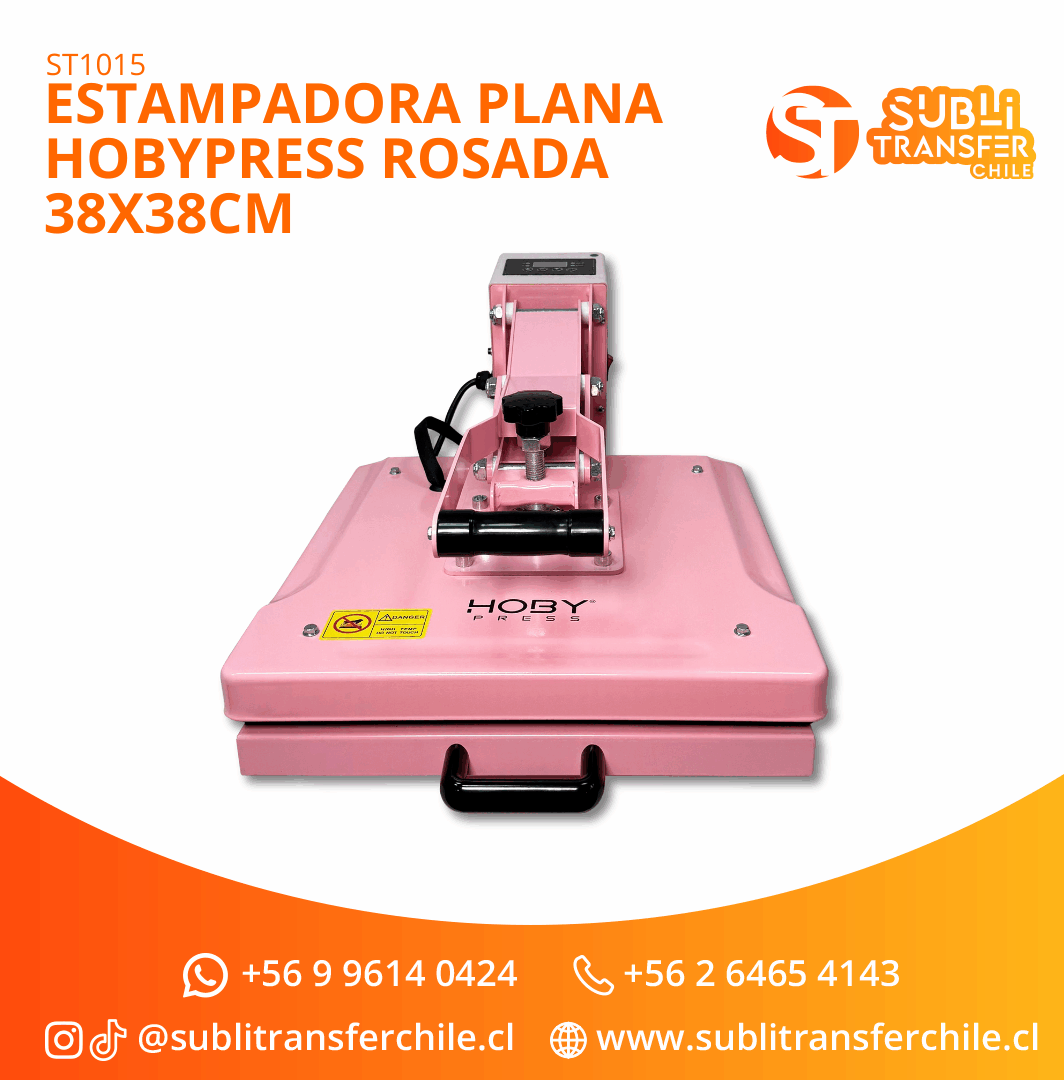 ST1015 Estampadora Plana HobyPress Rosada 38x38cm - Entrega Inmediata