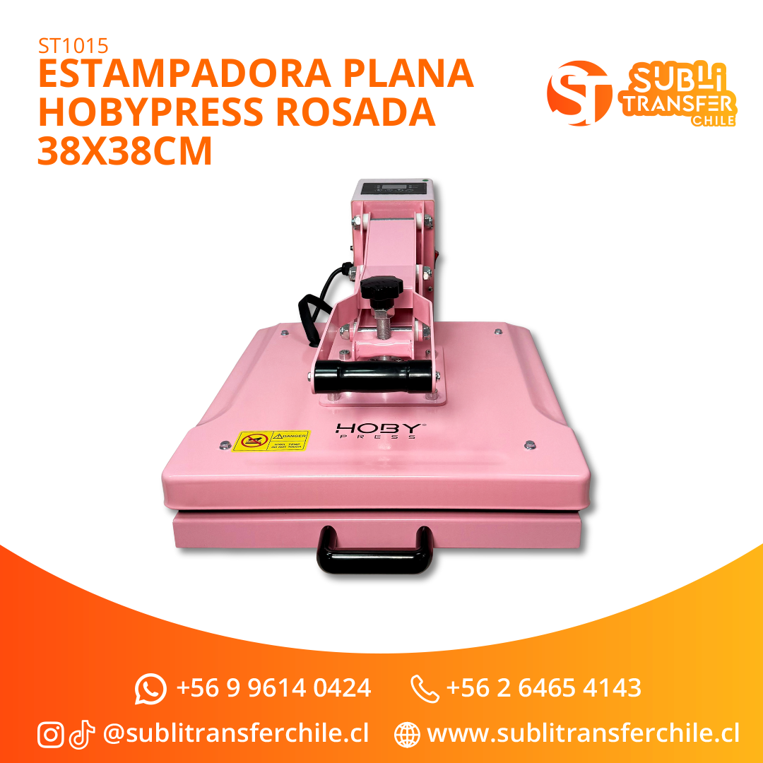 ST1015 Estampadora Plana HobyPress Rosada 38x38cm - Entrega Inmediata