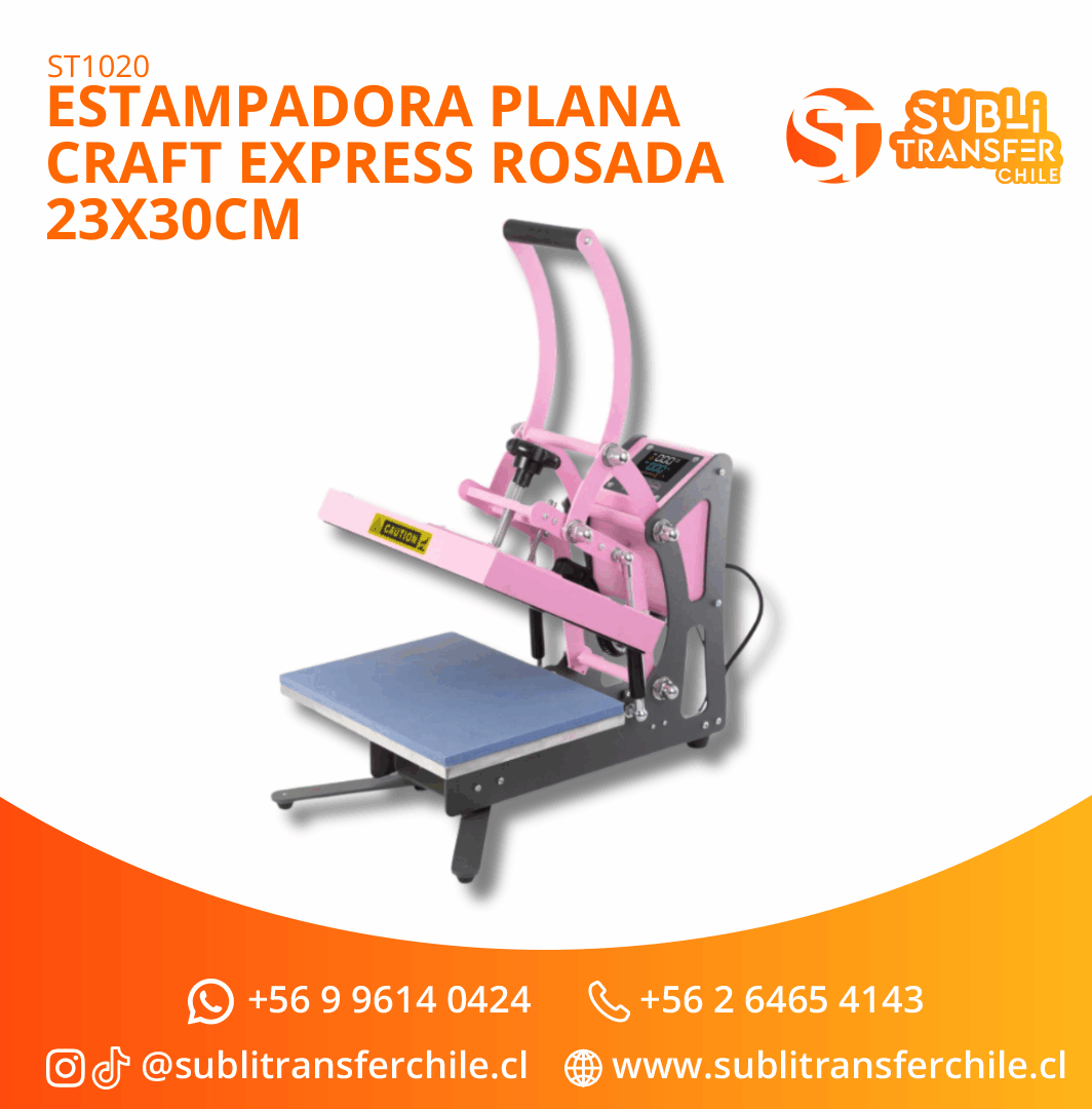 ST1020 Estampadora Plana Craft Express Rosada 23x30cm - Entrega Inmediata