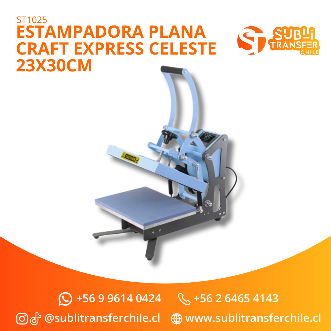 ST1025 Estampadora Plana Craft Express Celeste 23x30cm - Entrega Inmediata