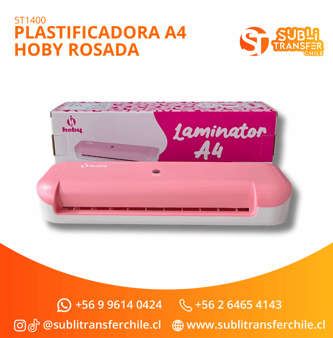 ST1400 Plastificadora / Laminadora A4 Hoby Rosada - Entrega Inmediata