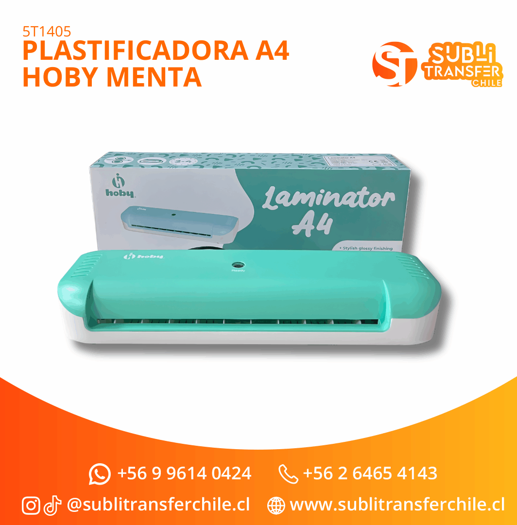 ST1405 Plastificadora A4 Hoby Menta - Entrega Inmediata