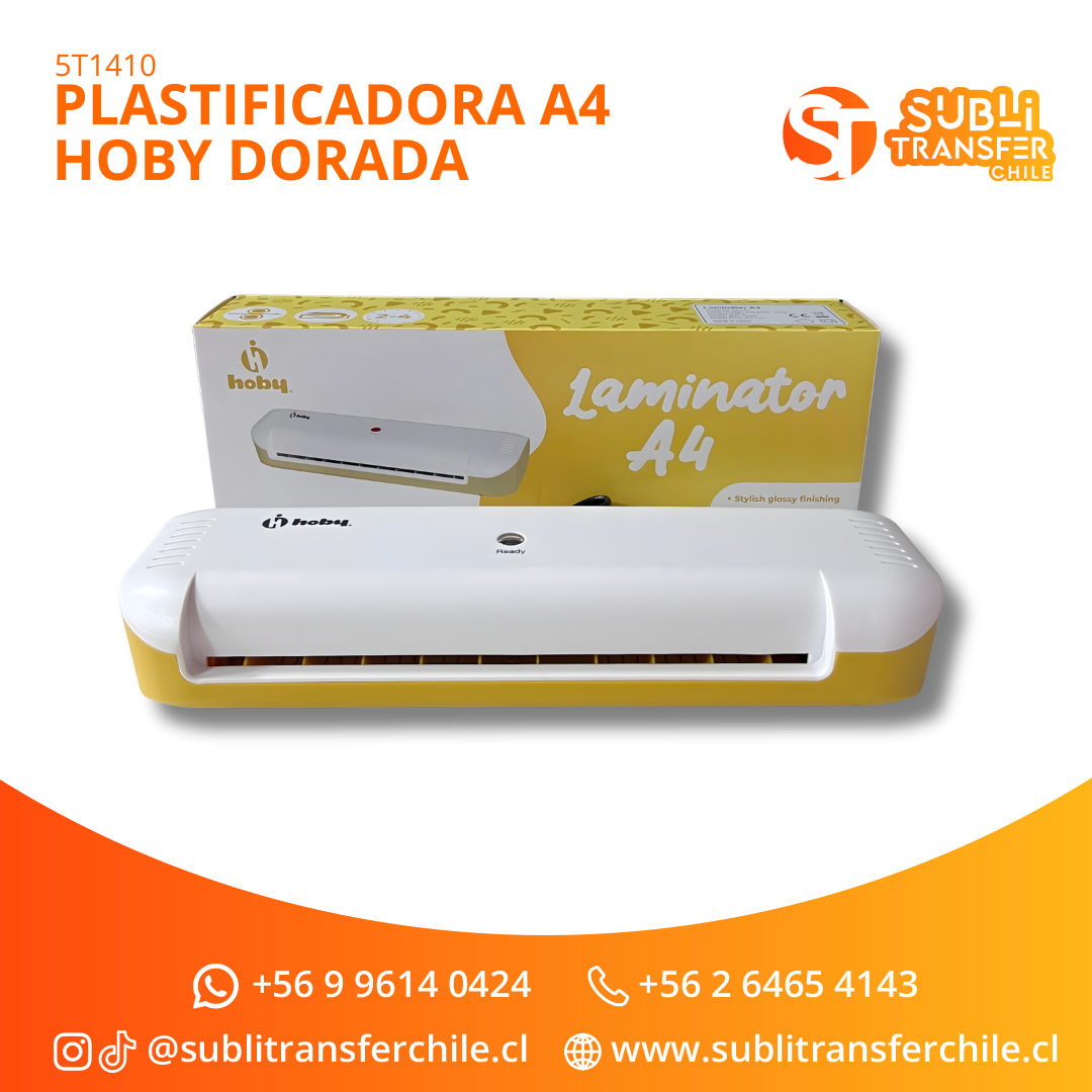 ST1410 Plastificadora A4 Hoby Dorada - Entrega Inmediata