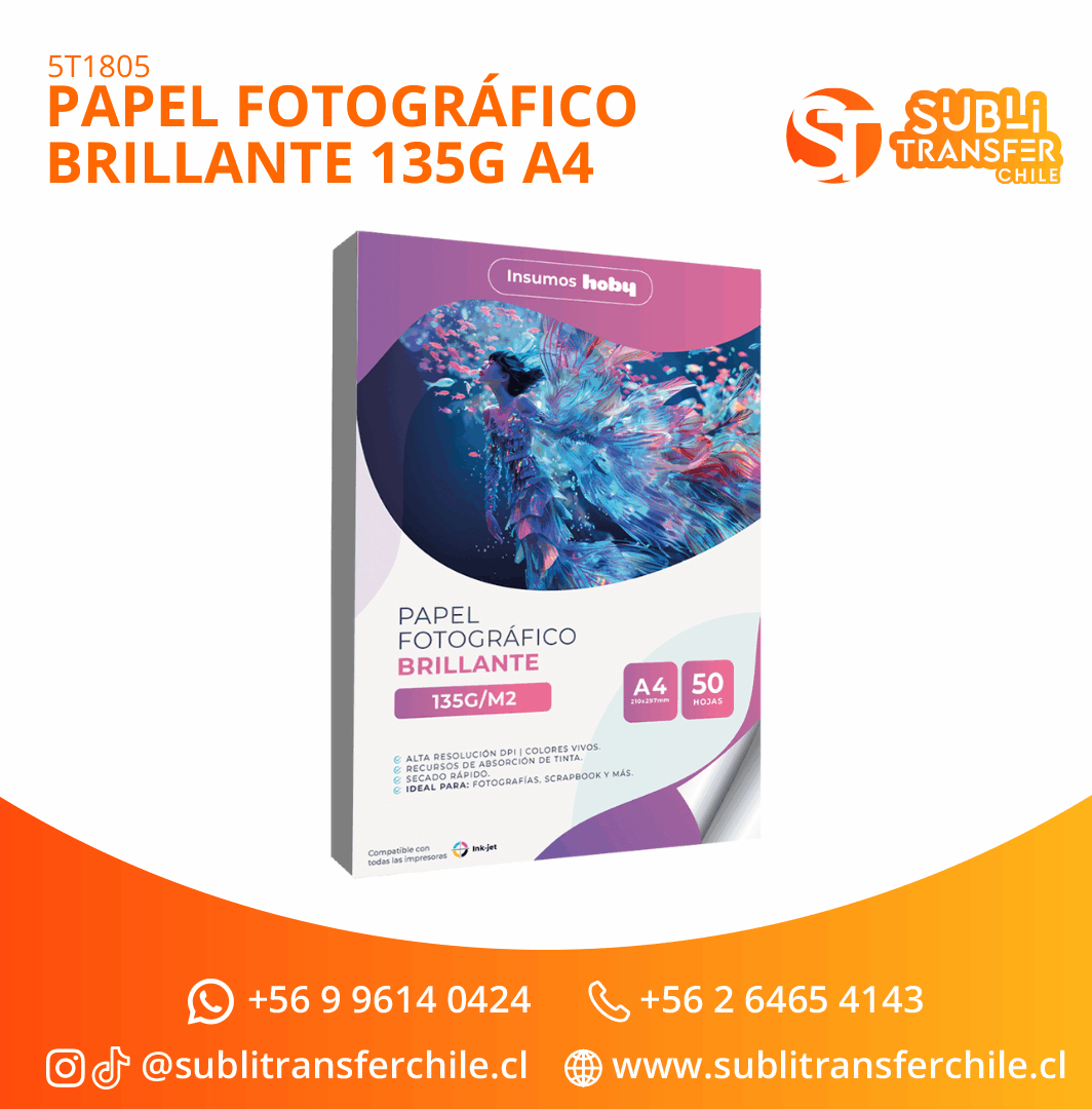 ST1805 Papel Fotográfico Brillante 135g A4 – Entrega Inmediata