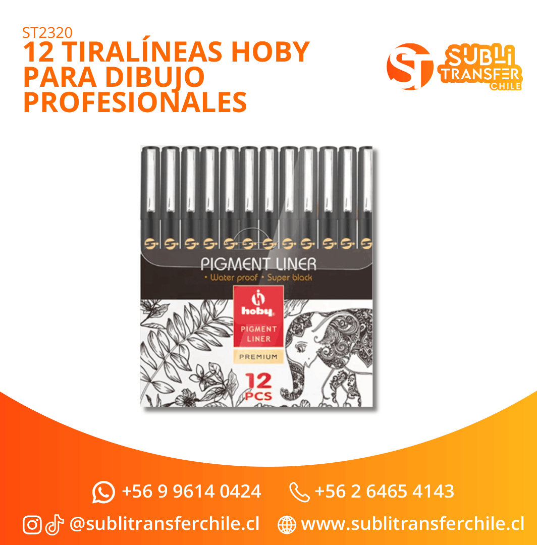 ST2320 12 Tiralíneas Hoby Para Dibujo Profesionales - Entrega Inmediata