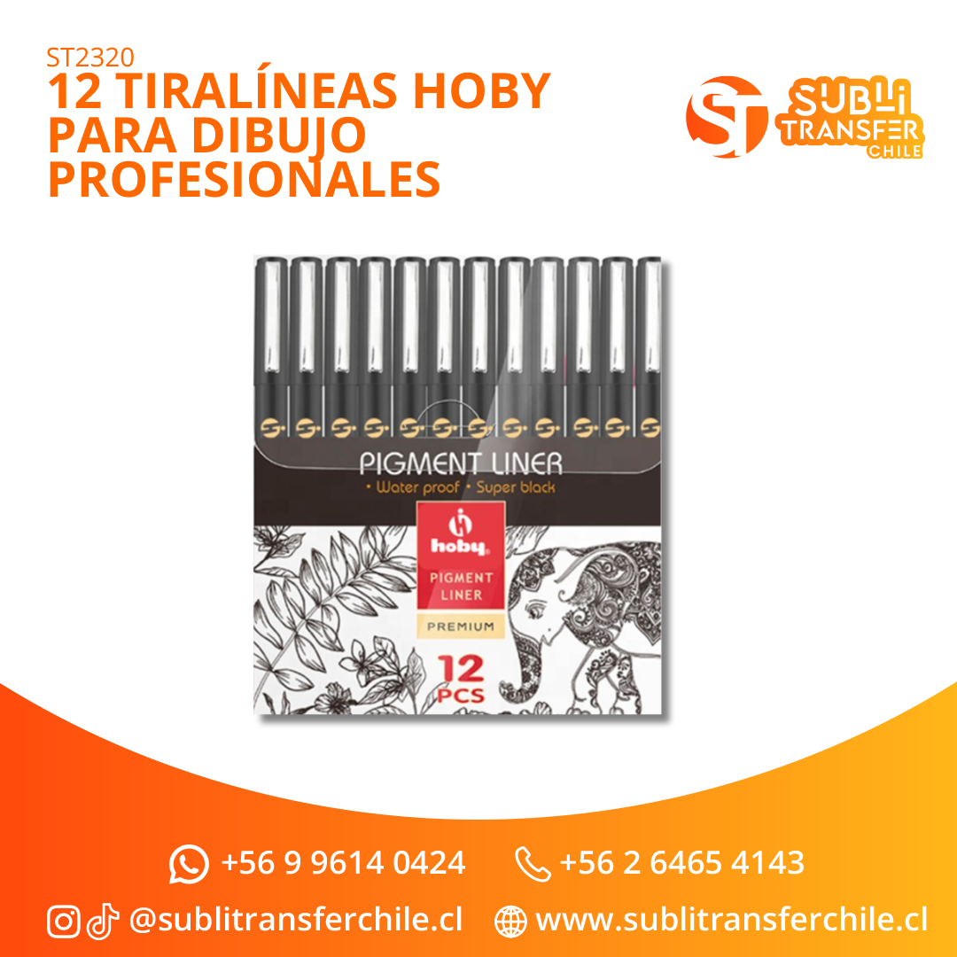 ST2320 12 Tiralíneas Hoby Para Dibujo Profesionales - Entrega Inmediata