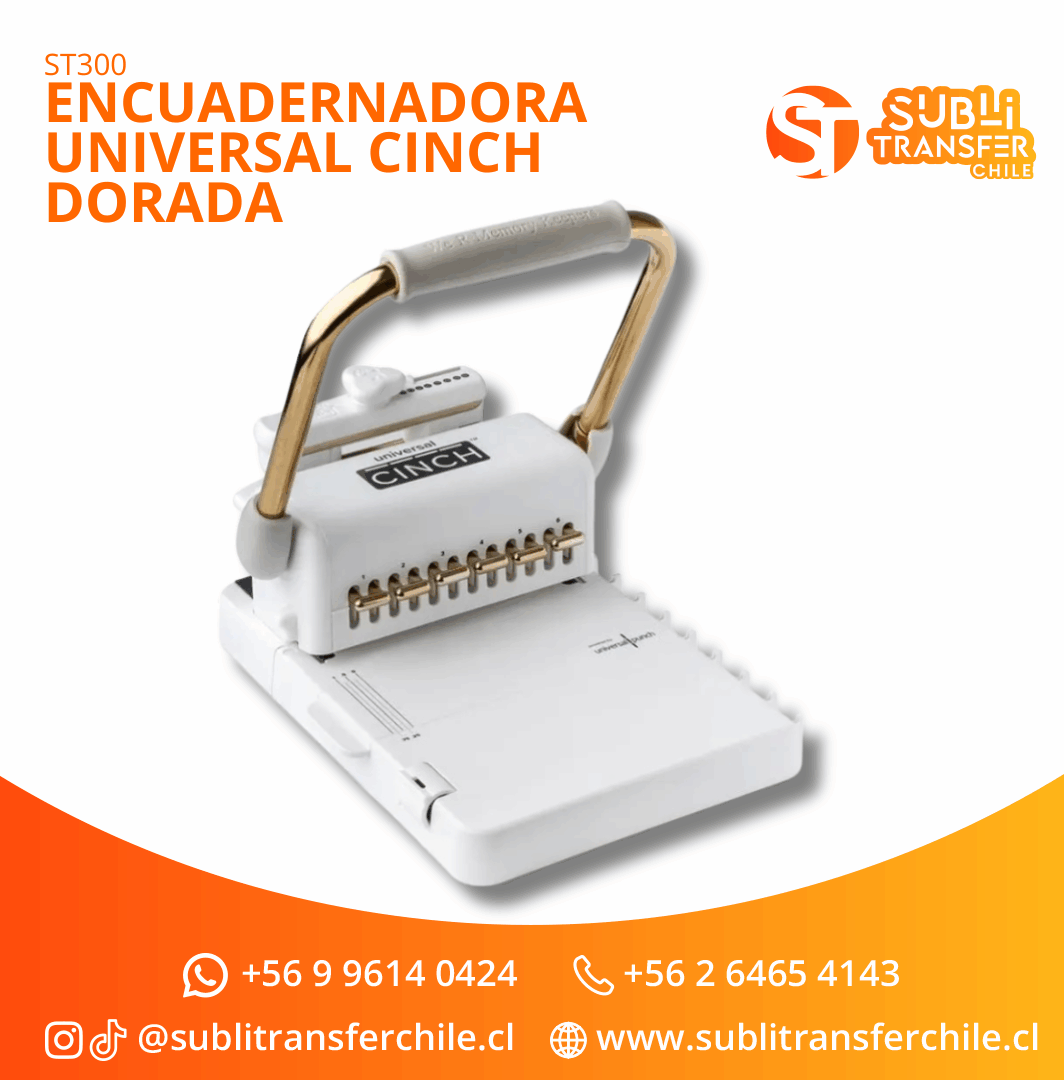 ST300 Encuadernadora Universal Cinch Dorada - Entrega Inmediata