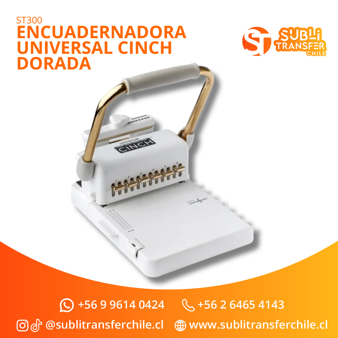 ST300 Encuadernadora Universal Cinch Dorada - Entrega Inmediata