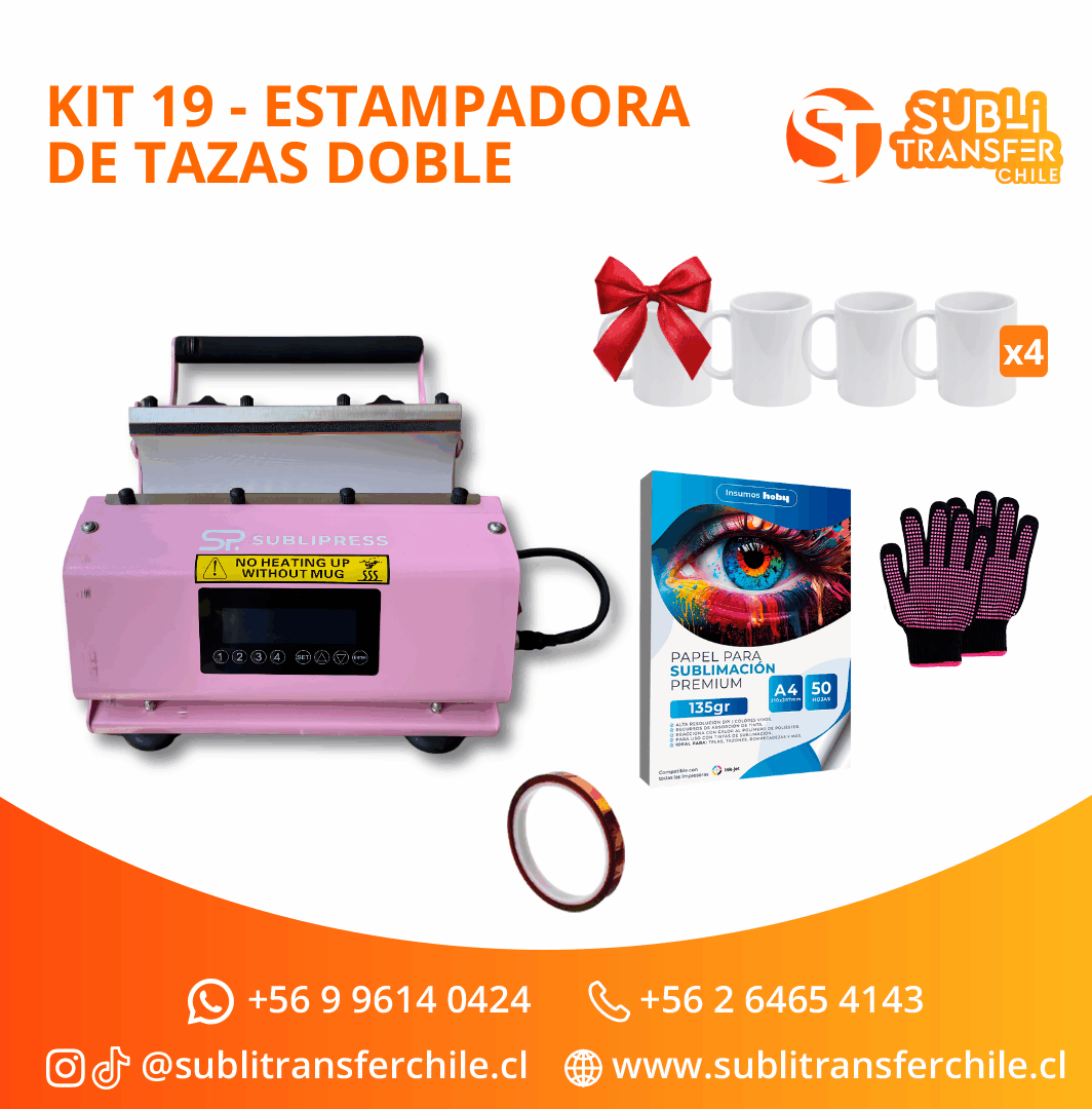 Kit Inicio 19 - Estampadora de Tazas Doble